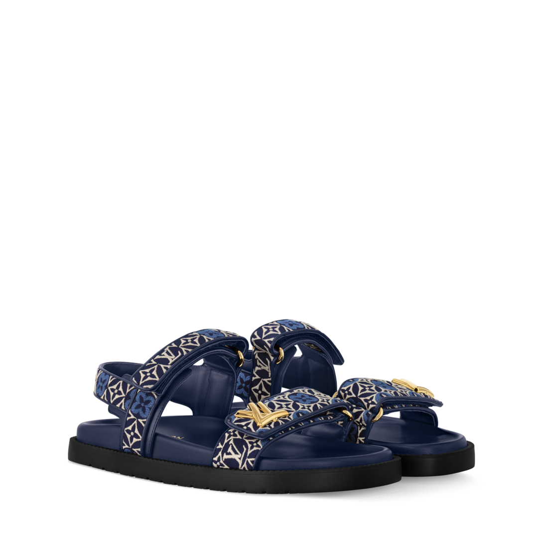 Louis Vuitton ネイビー ストライプ サンダル louis-vuitton--